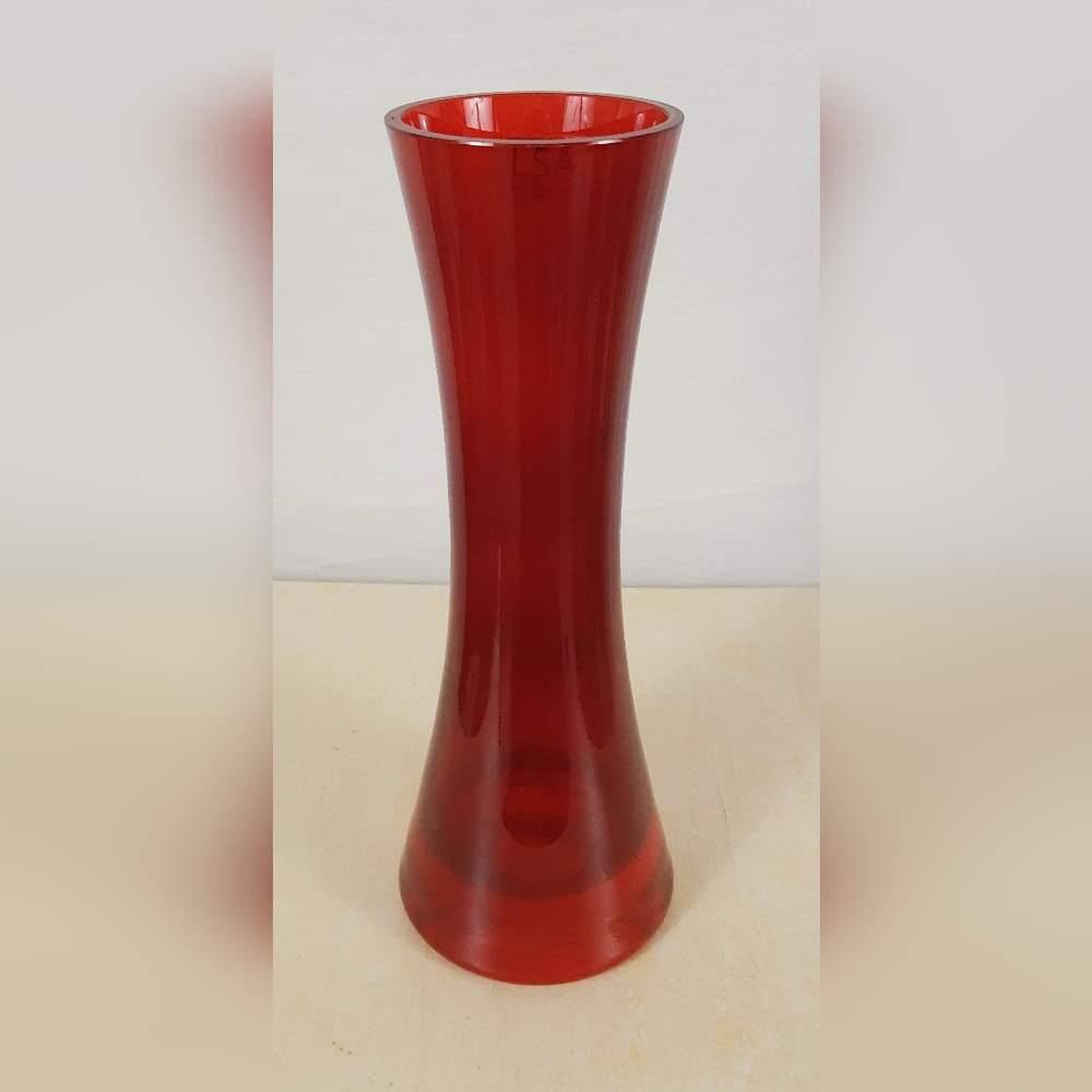 LSA International Red Mouthblown Vase Made in Poland